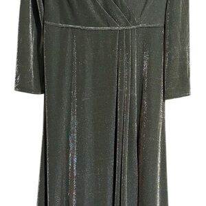 IEENA for Mac Duggal Elegant Long Sleeve Shimmering Sage Dress